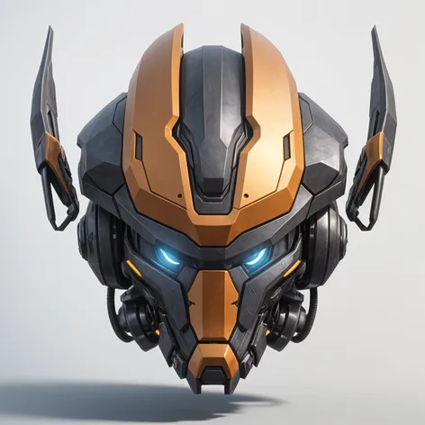 a Mech-like helmet, with