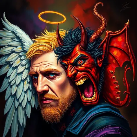 angel and devil on