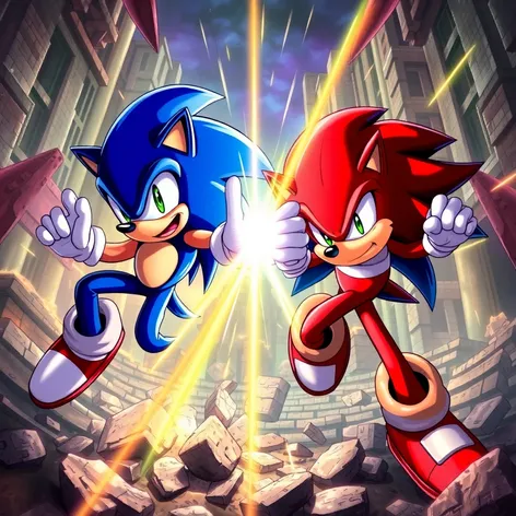 sonic and knuckles fighting