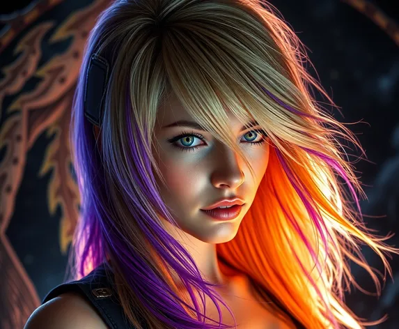 blonde and purple hair