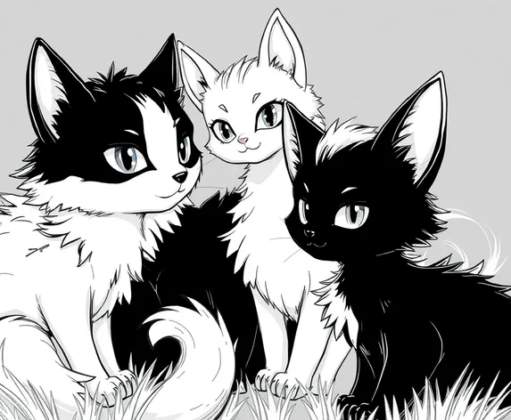 black and white furries