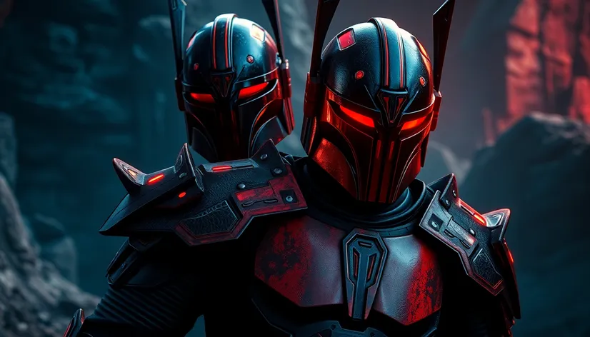 black and red mandalorian