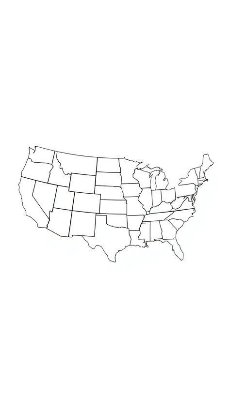 u.s. map black and