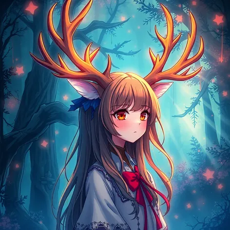 anime girl with deer