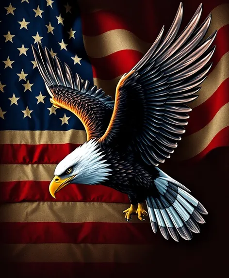 american eagle and flag