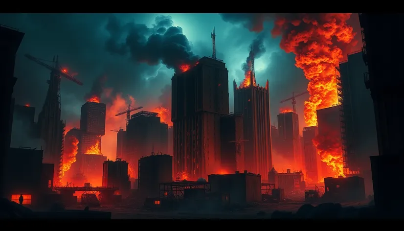 destroyed city anime