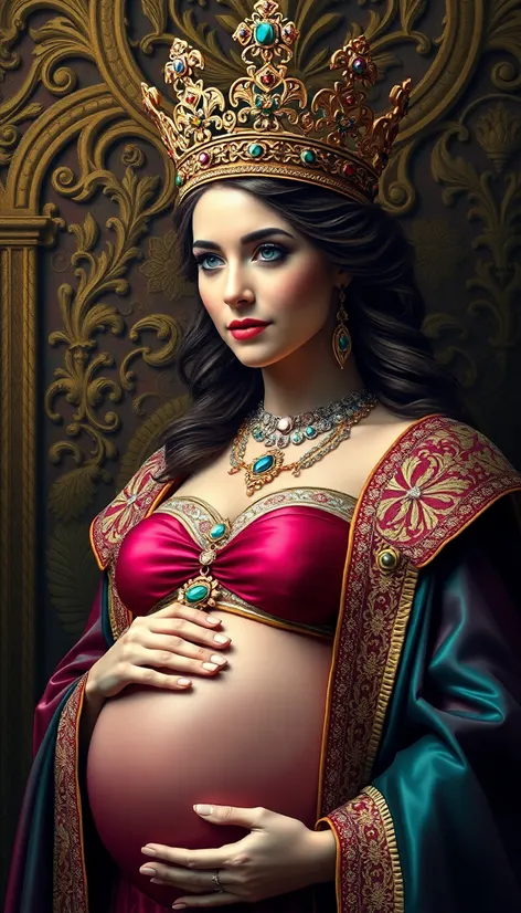 artwork queen looks pregnant