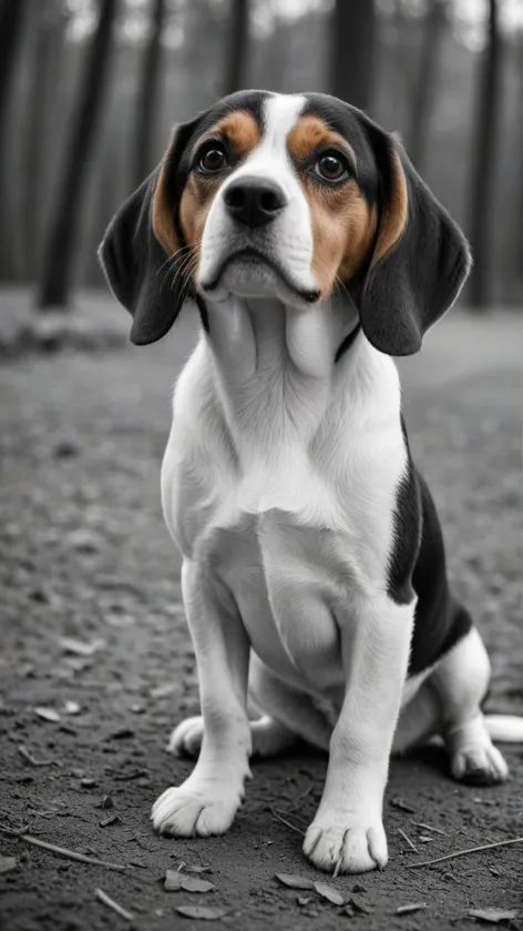 black and white beagle