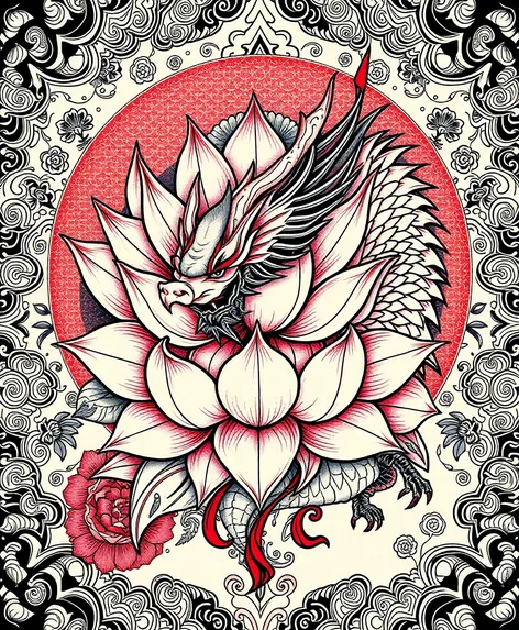 lotus flower and dragon