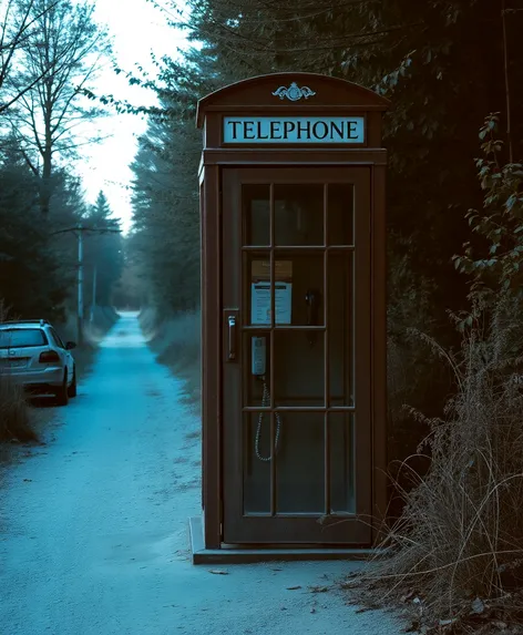 telephone booth by road