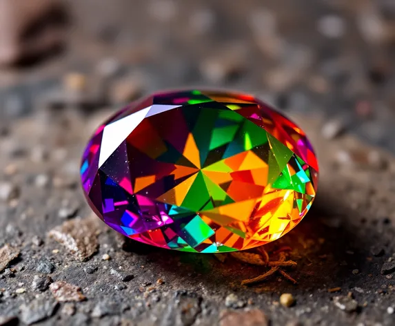 single gemstone rainbow stone