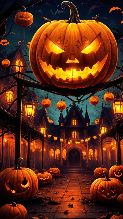 carnival, halloween, pumpkins, bats,