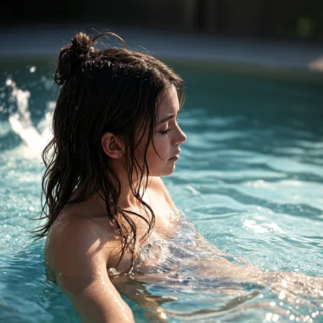 teen bathing