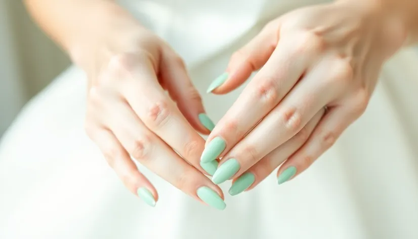 mint green nails