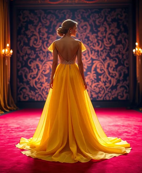 yellow evening gown