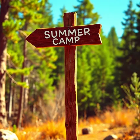 summer camp arrow signpost