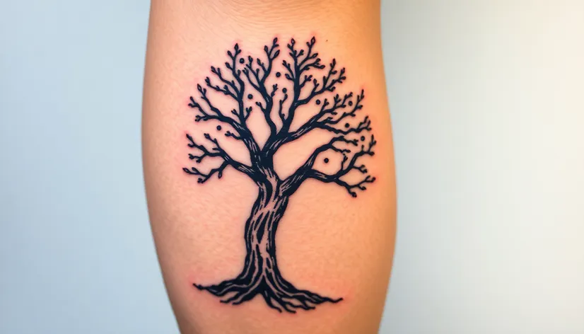 tree calf tattoo