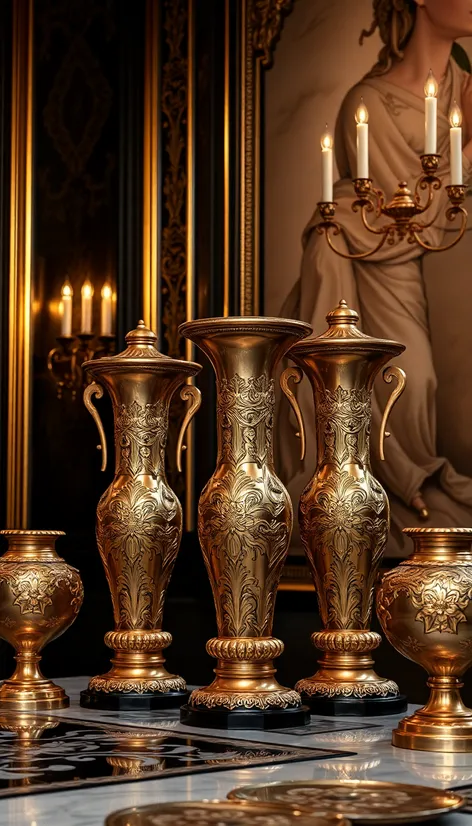 gold vases