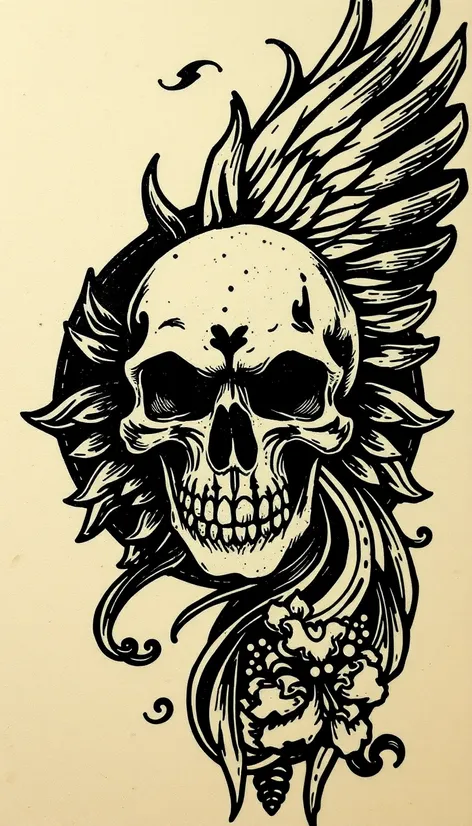 linocut tattoo