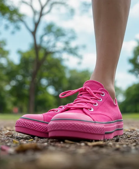 pink sneakers