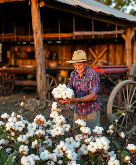 guy picking cotton