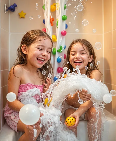 Young daughters playing and