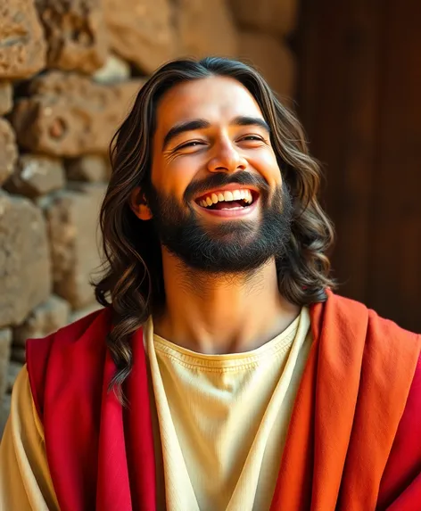 picture of jesus laughing