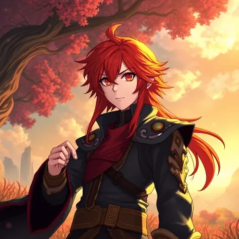 red hair genshin character