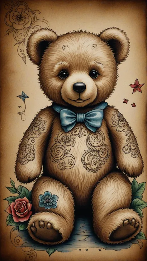 teddy bear tattoo