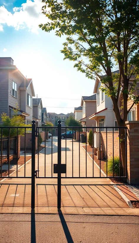 metal fence and driveway