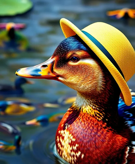 duck wearing a hat