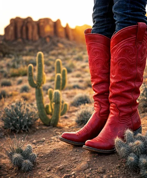 red cowboy boots