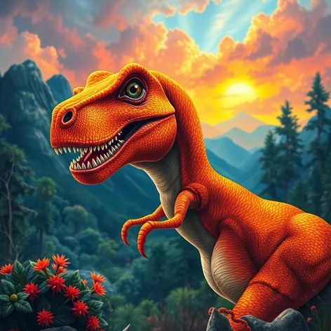 an orange dinosaur