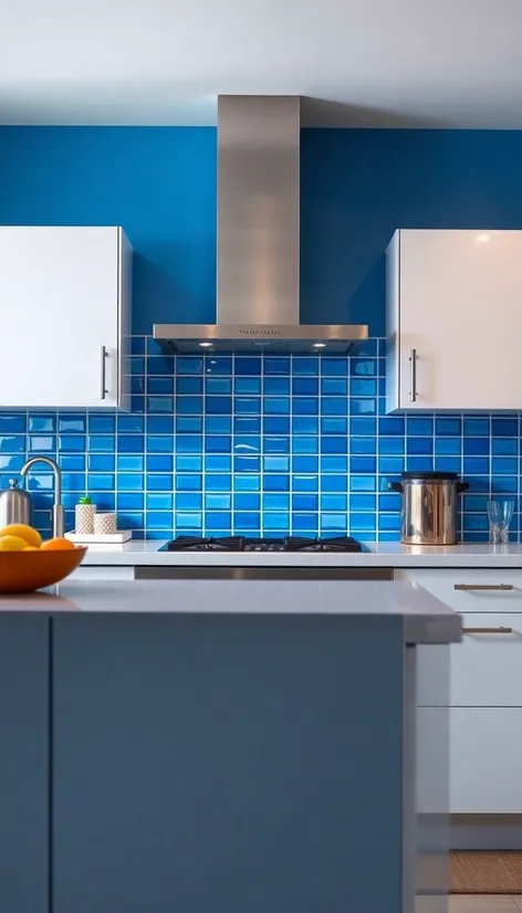 blue backsplash