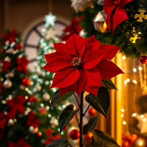 red christmas flower poinsettia