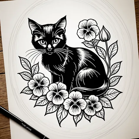 black cat pansies