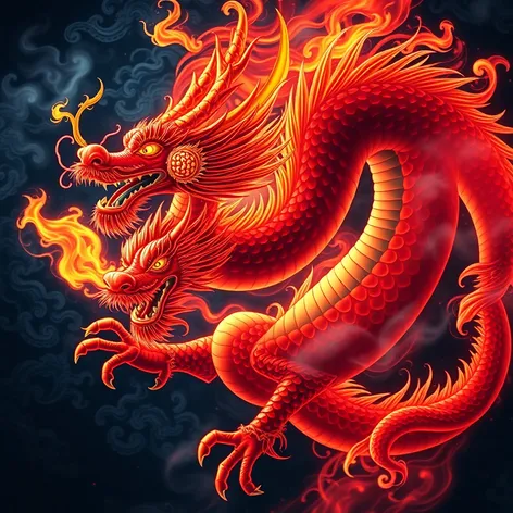 chinese red dragon wallpaper