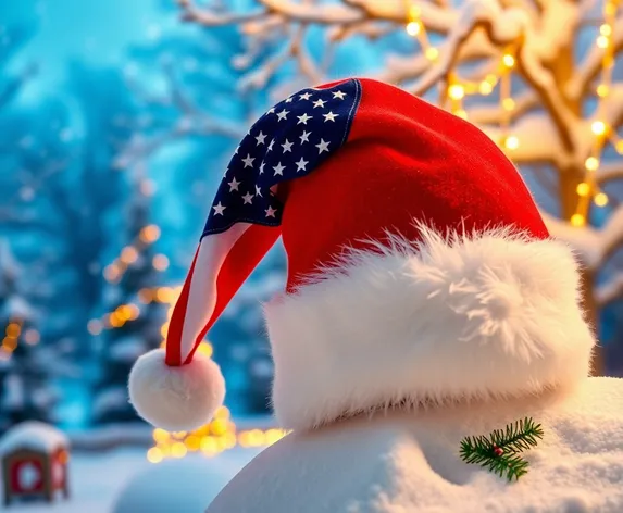 american flag santa hat