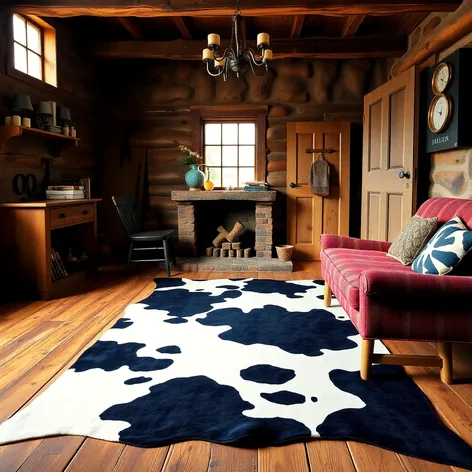 cow print rug