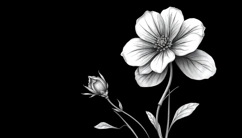 flower illustration black and