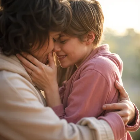 Two people hugging each