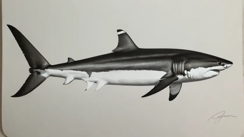 great white shark drawing
