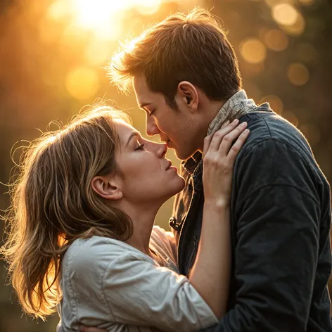 mom and son kissing