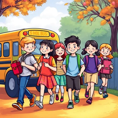 going home students clipart