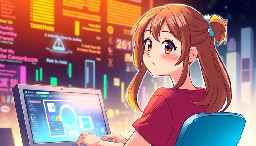 girl on computer illustration