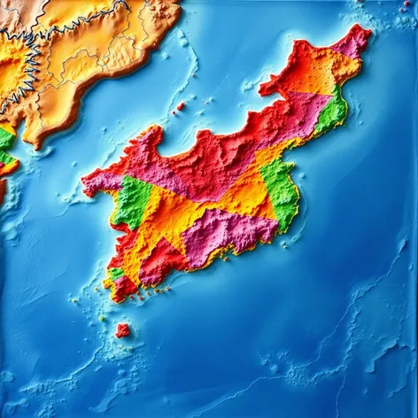 world map of korea