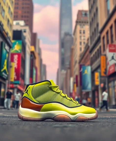 lime green jordans 11