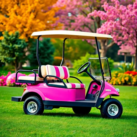 pink golf cart