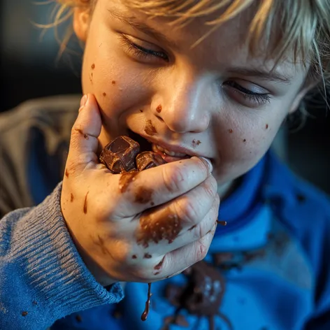 a child is eating