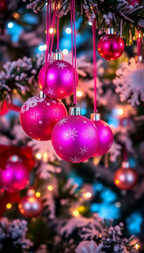 pink christmas ornaments